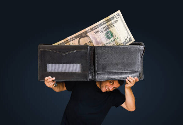 man and huge wallet